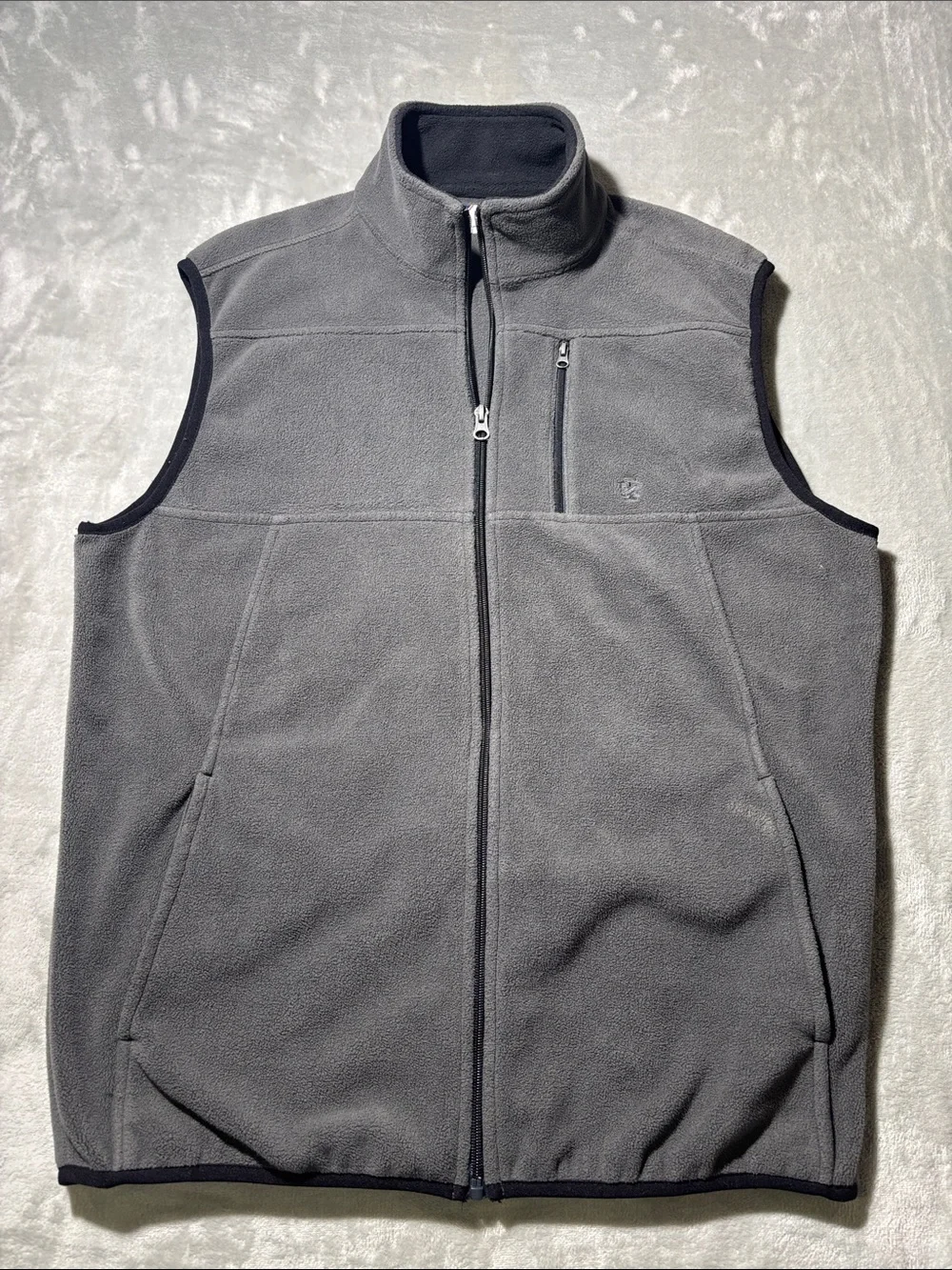IZOD PerformX Men’s Medium Gray Fleece Full Zip Vest Outdoor Casual
